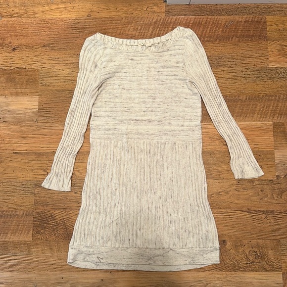 Moth Off White Scoop Neck Rib Knit Sweater Dress A19 - Picture 1 of 4